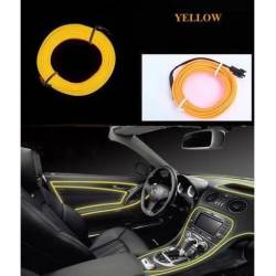 Fir neon cu LED-uri, 2m, 12V cu droser si stecher, galben