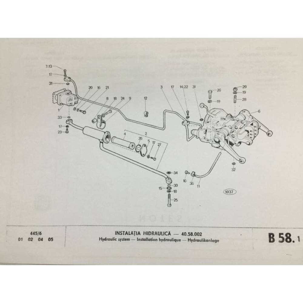 Conducta hidraulica U445 40.58.019 UTB