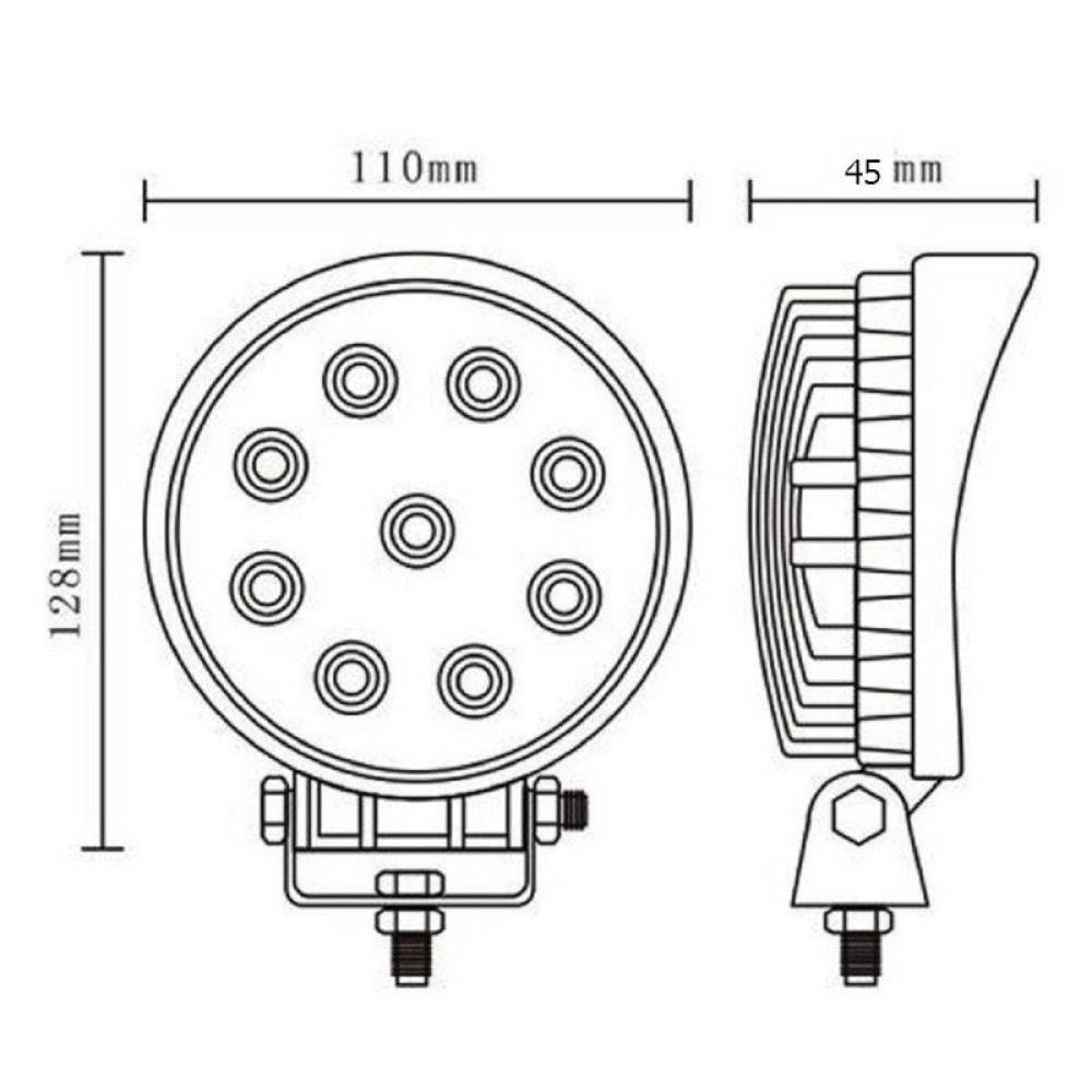 Proiector lucru fi115, LED, 10-30V, 27W, cu pozitie AngelEye, WL27wRo