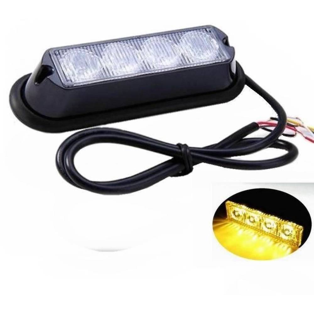 Proiector stroboscopic galben, 4 LED-uri, 12W, L2298-ALR
