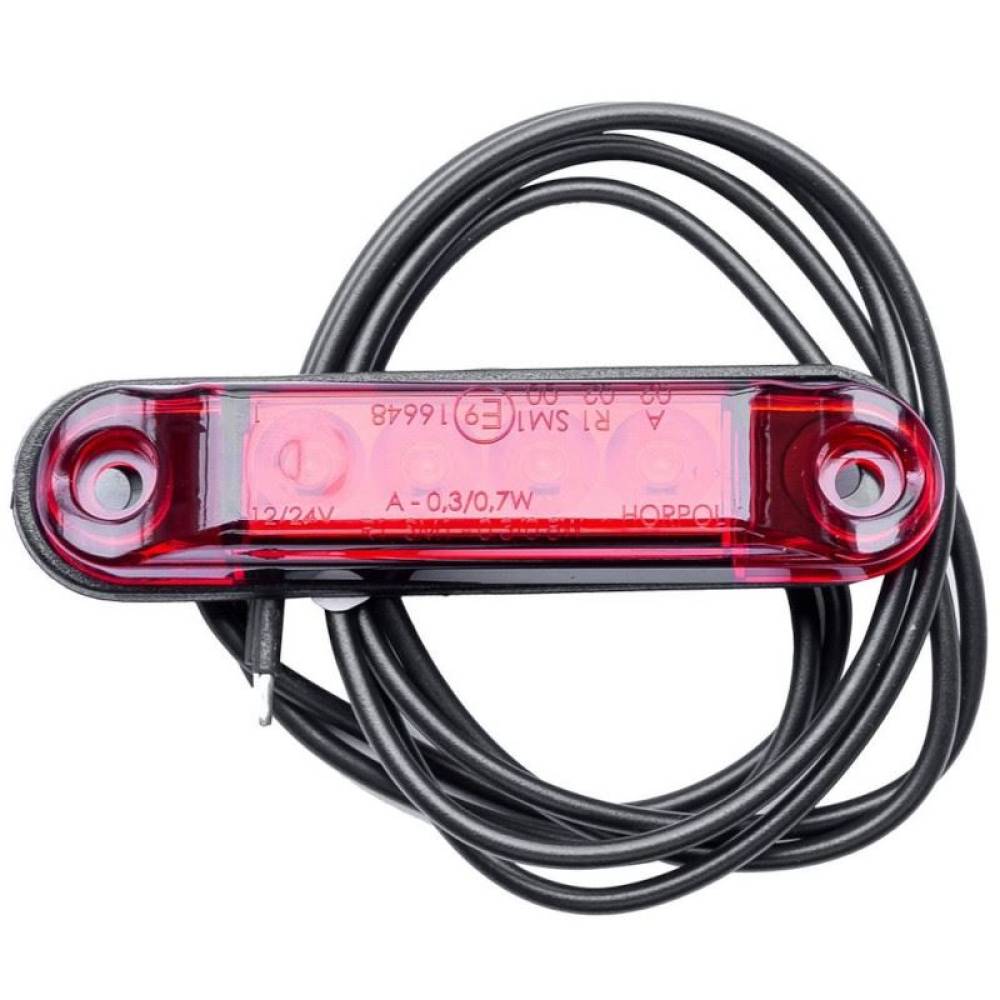 Lampa gabarit 78x22 LED, rosie, slim 12-24V, LD2329 Horpol