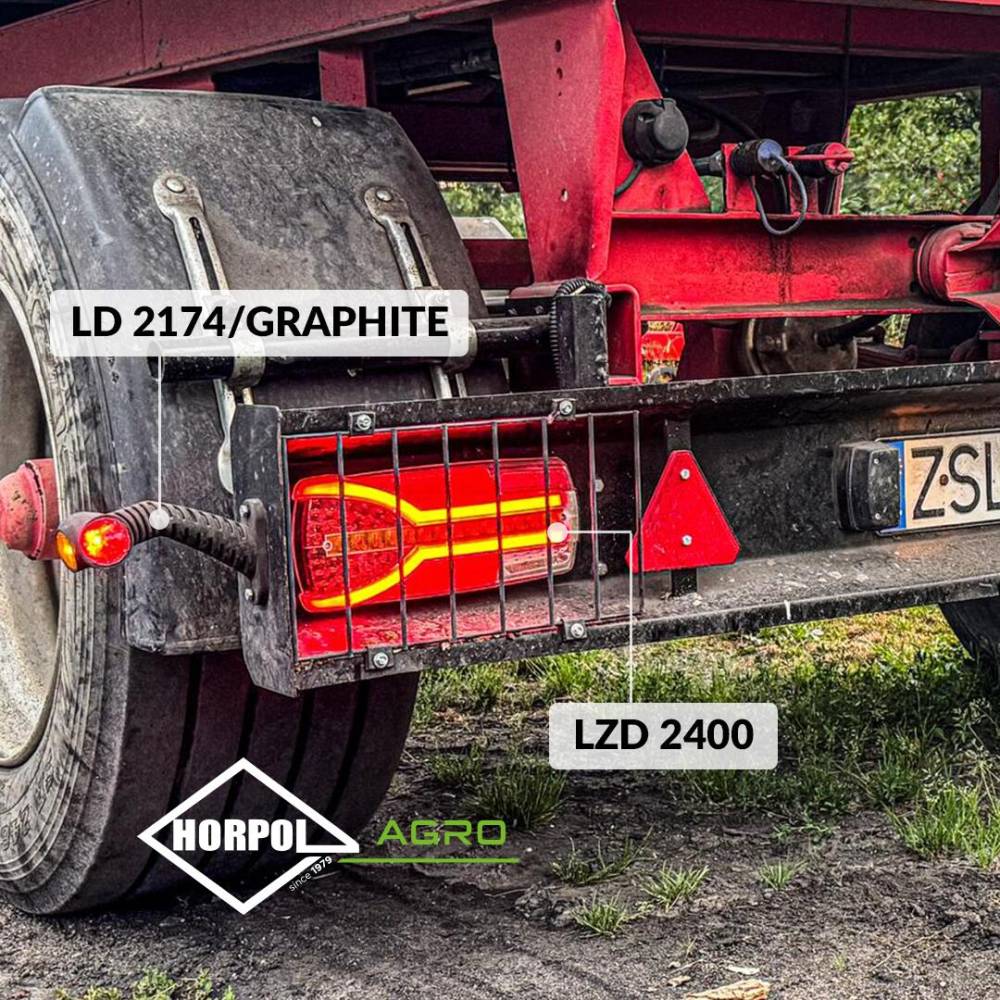 Lampa gabarit cu brat oblic 45°, 175mm, LED, dreapta, LD2174 Horpol