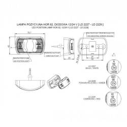 Lampa gabarit 71x42, LED, galbena LD2228 Horpol
