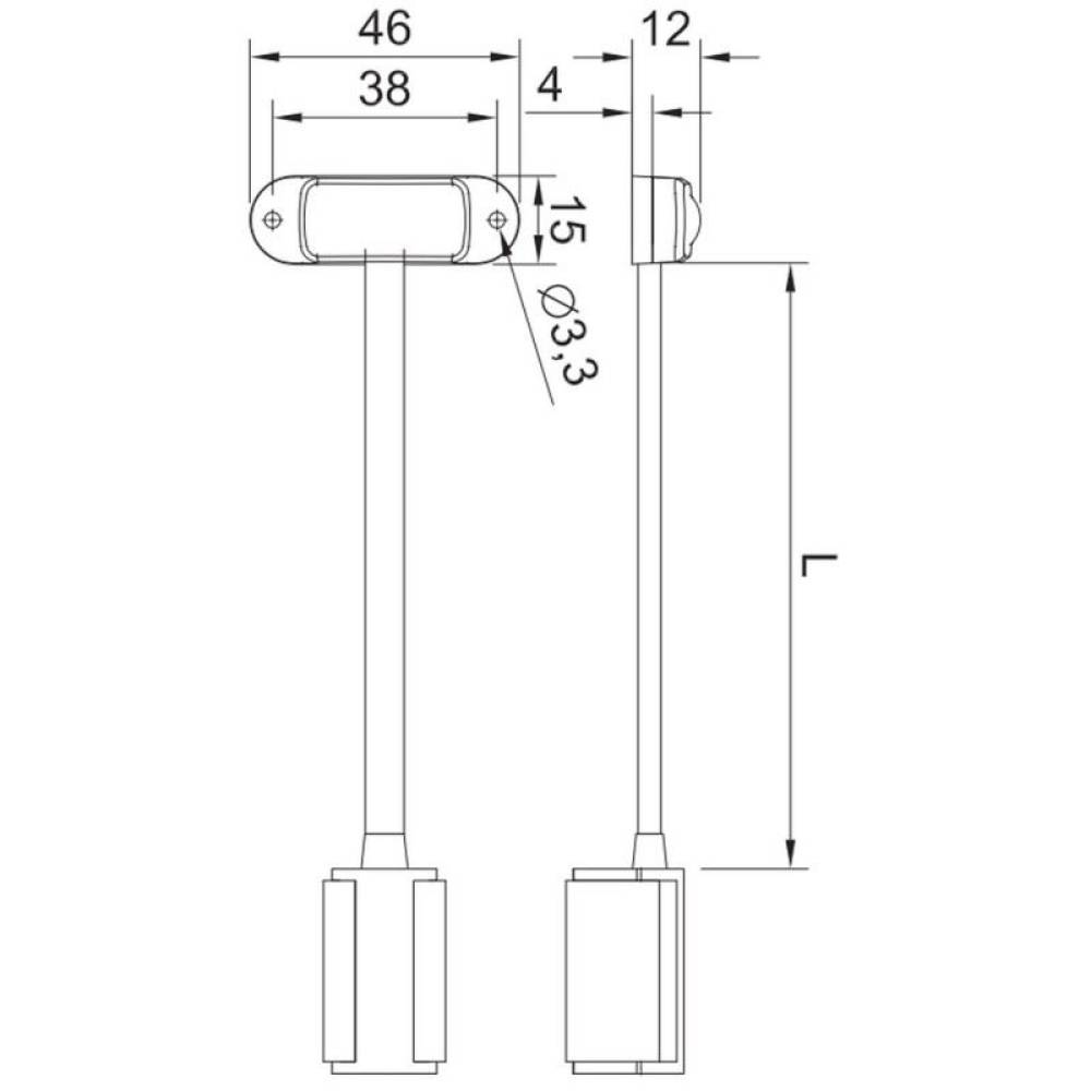 Lampa gabarit 46x15, LED, rosie, cu mufa rapida QS150, FT-090C Fristom Lampa gabarit 46x15, LED, rosie, cu mufa rapida QS150, FT-090C Fristom