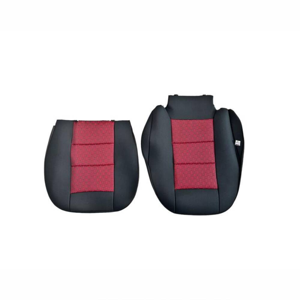 Set huse auto premium, bancheta spate fractionata, rosu cu negru, F3001-P28