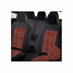 Set huse auto premium, bancheta spate fractionata, rosu cu negru, F3001-P28