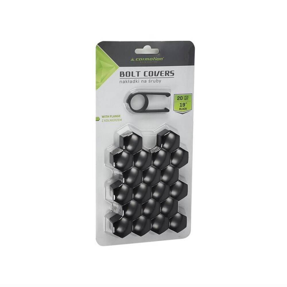 Set 20 capacele plastic, pentru prezoane 19inch, negru, 58044 Carmotion