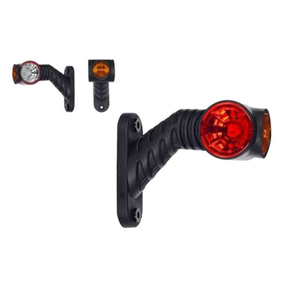Lampa gabarit cu brat oblic 45°, 125mm, LED, 3 functii, alb-rosu-galbena, stanga, LD2181 Horpol