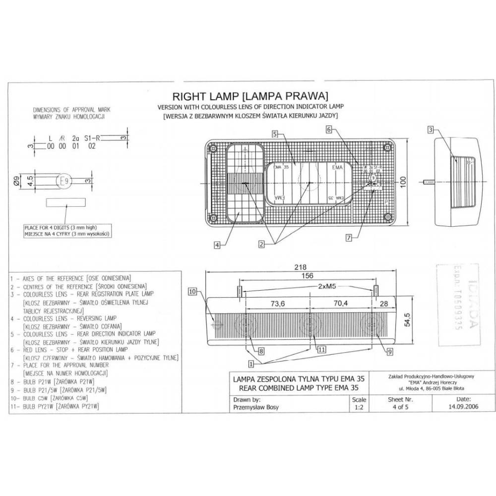 Lampa spate 218x100, 5 functii, cu ceata si numar, stanga, LZT329 Horpol Lampa spate 218x100, 5 functii, cu ceata si numar, stanga, LZT329 Horpol