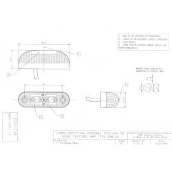 Lampa gabarit 96x39, LED, fata cabina, LD 230 Horpol 
