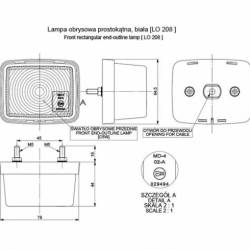 Lampa gabarit 78x65, bec, alba, pozitie fata cabina, 12-24V, LO208 Horpol