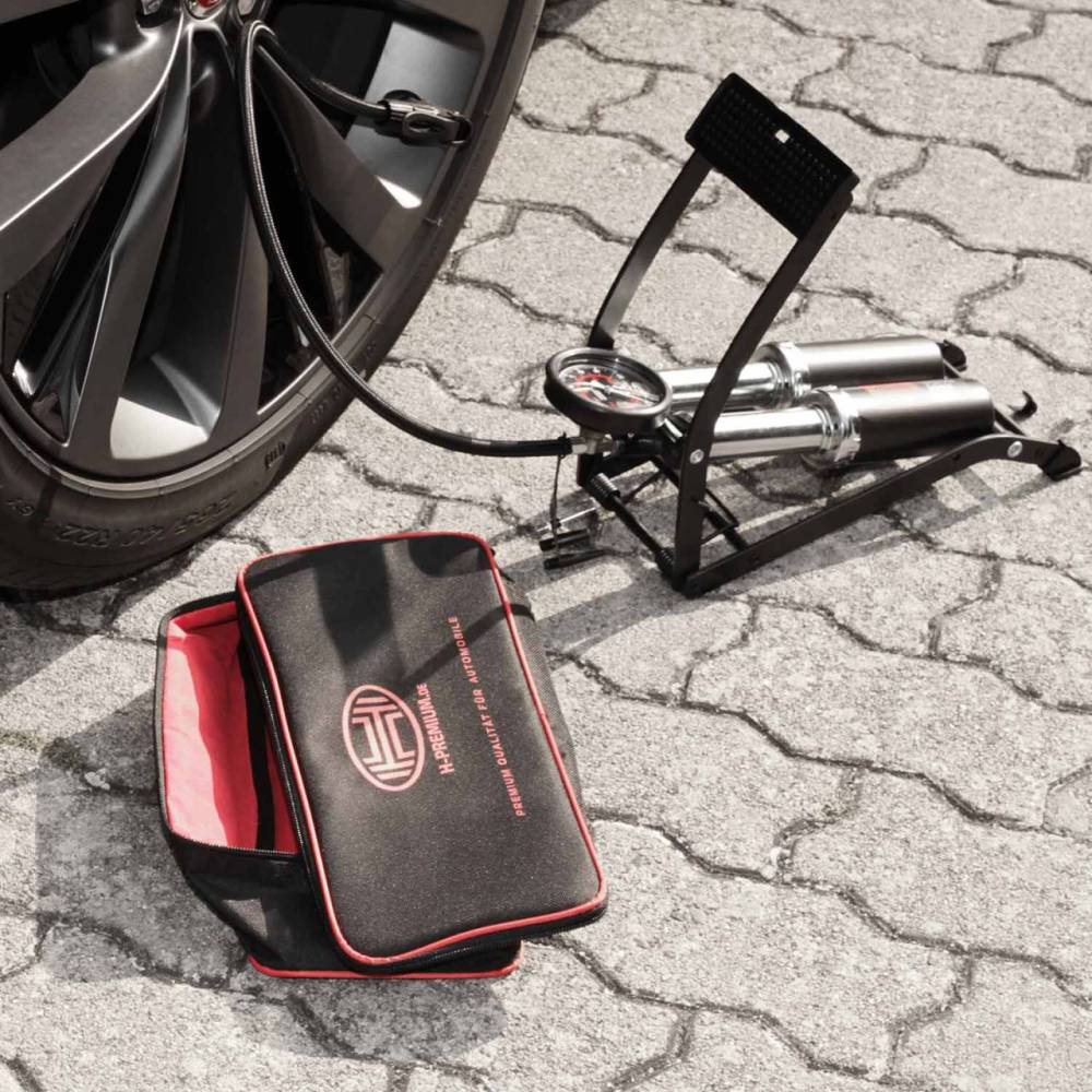 Pompa aer picior 2 cilindri 14 bar PedalMax Black Edition PRO 225.01 Heyner