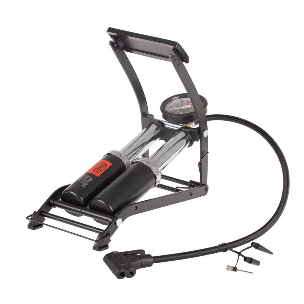 Pompa aer picior 2 cilindri 14 bar PedalMax Black Edition PRO 225.01 Heyner