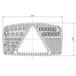 Lampa spate 250x138, 5 functii, cu triunghi, LED, dreapta, L1815 TruckLed