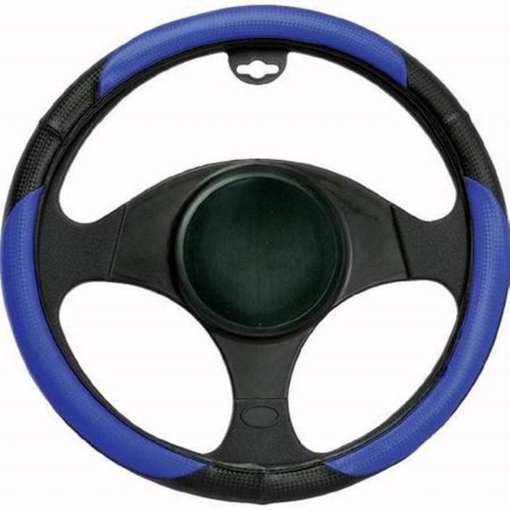 Husa volan  37 - 39cm negru cu albastru 6699 Automax