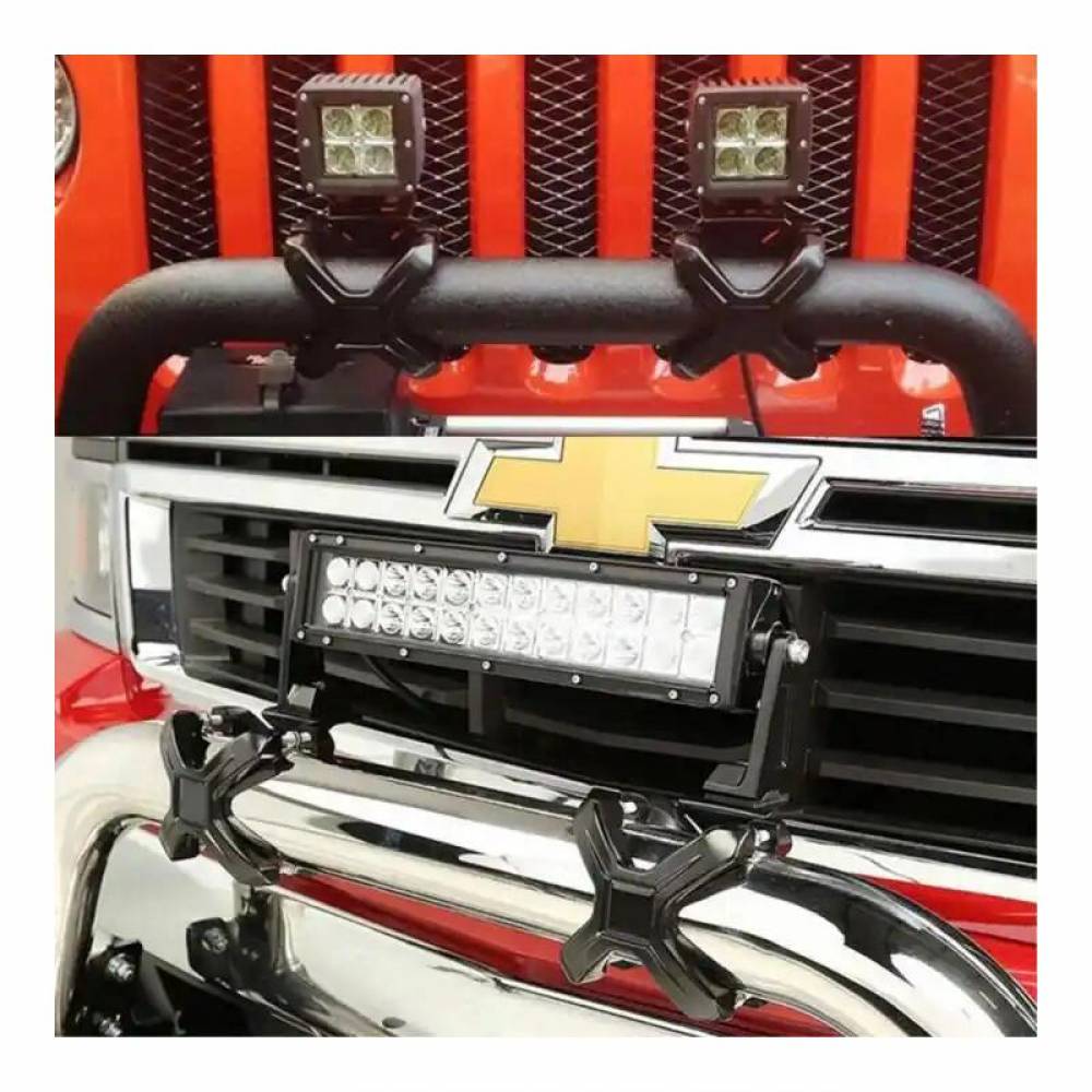 Set 2 suporti proiectoare, prindere in X pe rollbar sau bullbar, reglabil 50-76mm, S.P.015 247 Lighting