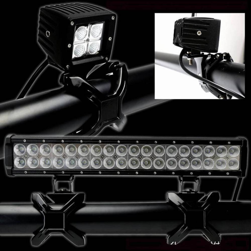 Set 2 suporti proiectoare, prindere in X pe rollbar sau bullbar, reglabil 50-76mm, S.P.015 247 Lighting