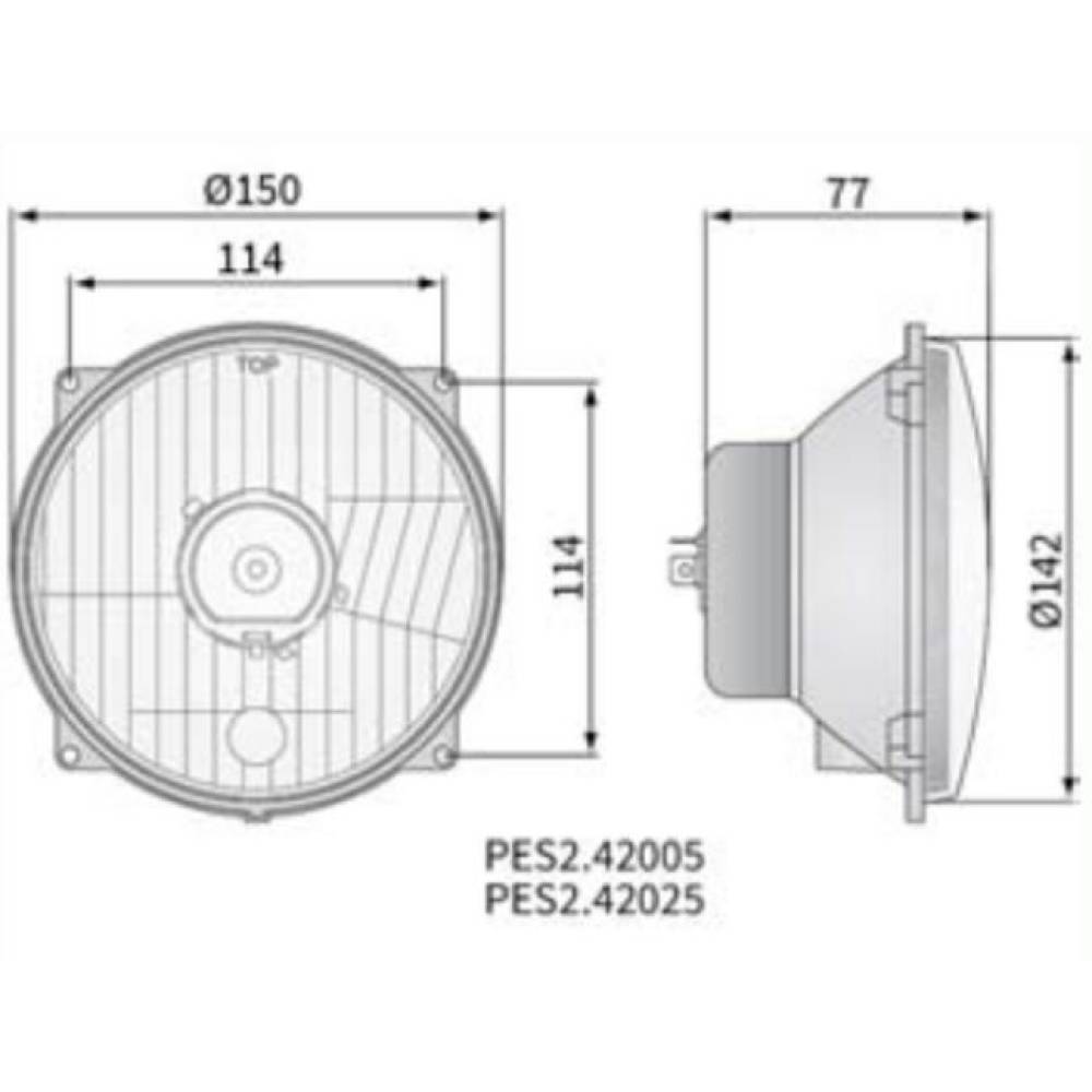 Element otpic fi142/151-114, cu pozitie, in masca, Deutz, PES2.42025 Wesem