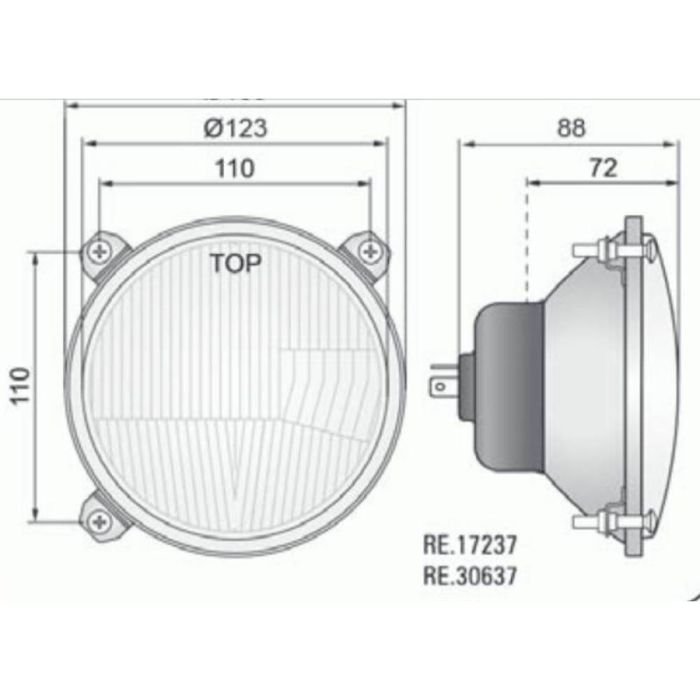 Element optic fi123/139-110 in masca cu pozitie, dreapta RE.30637 Wesem