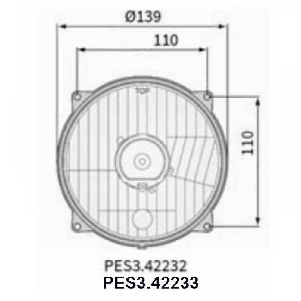 Element optic pentru far tractor fi131/139-110, cu pozitie, PES3.42233 Wesem