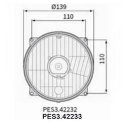 Element optic pentru far tractor fi131/139-110, cu pozitie, PES3.42233 Wesem