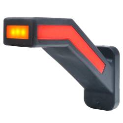 Lampa gabarit cu brat oblic 45°, 185mm, LED, 3 functii, stanga 12-24V, W168.1-1165L Was
