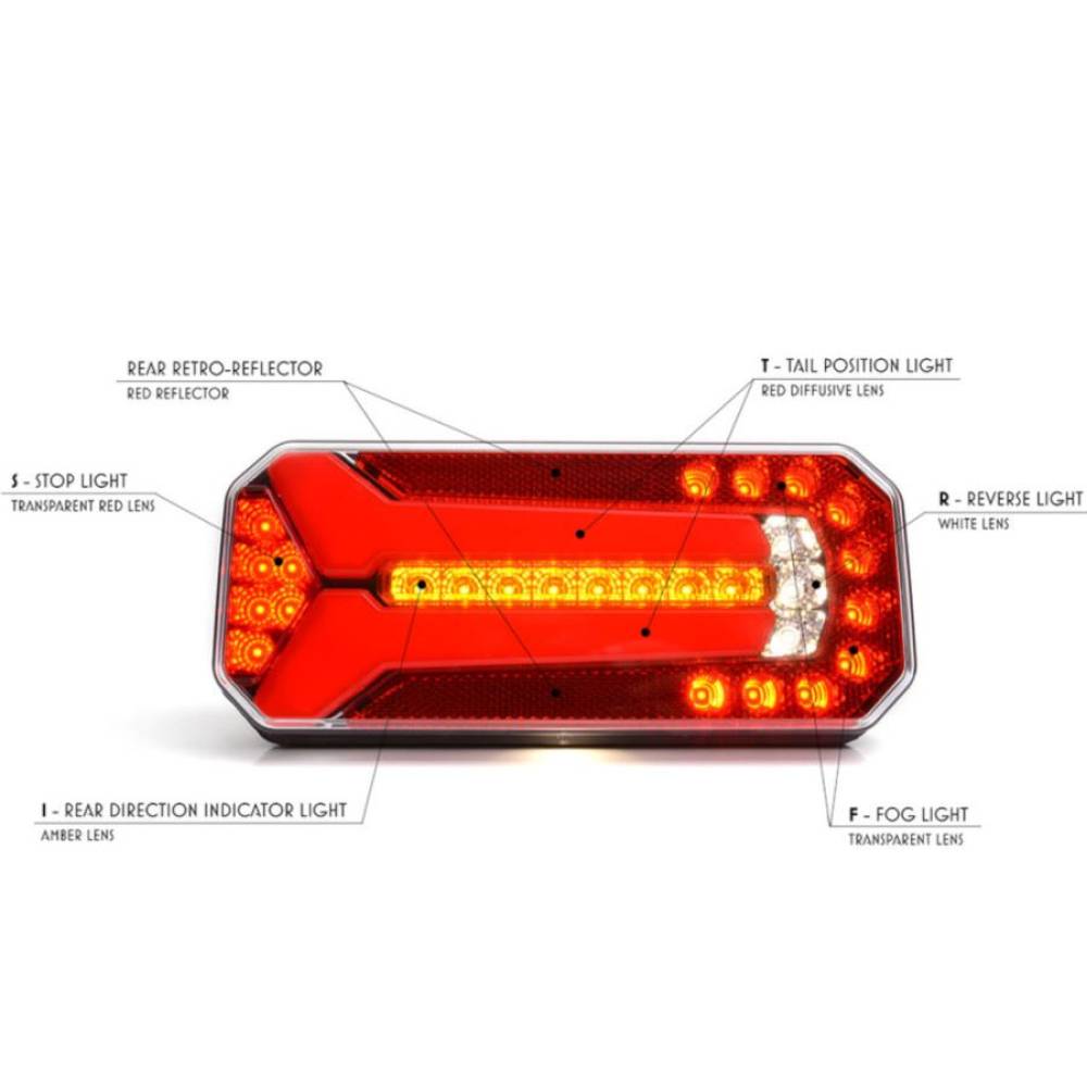 Lampa spate 236x104, 4 functii, pozitie, frana, mers  inapoi, catadioptru,LED, W150 1113 L/P Was