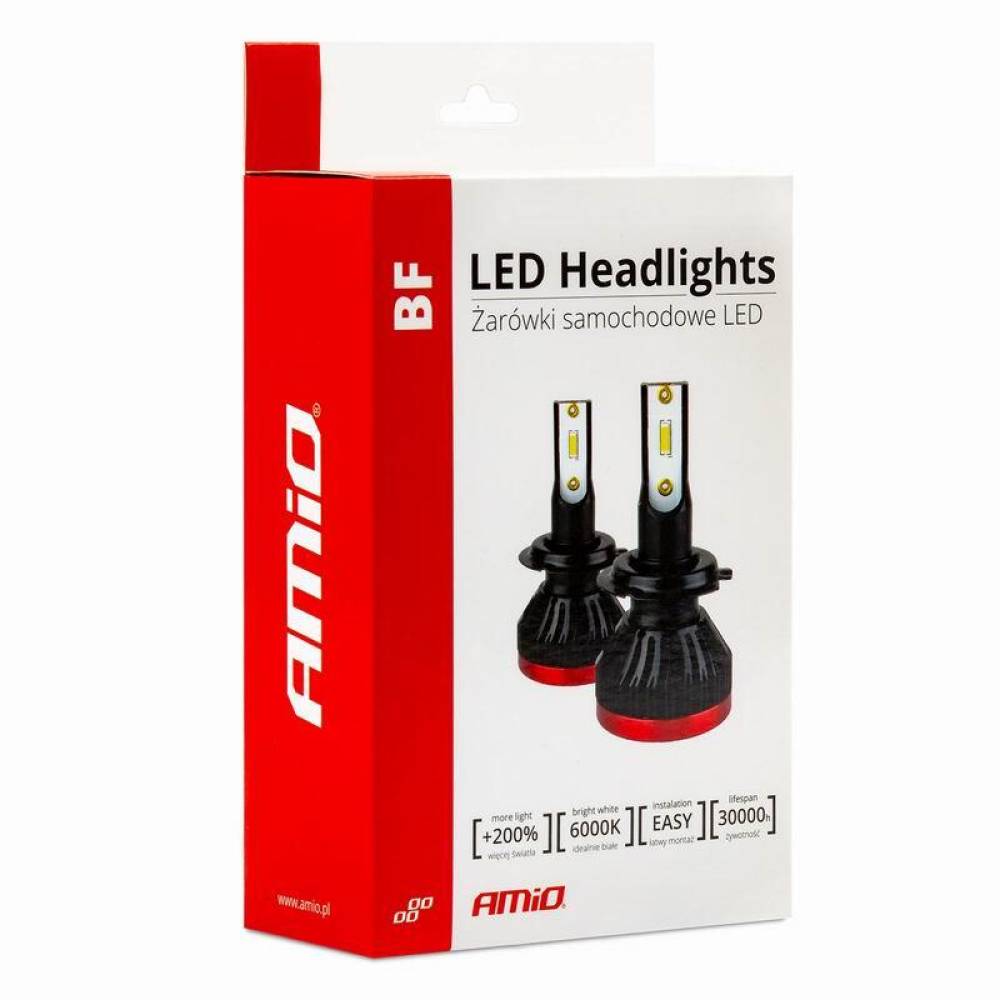 Set 2 becuri H7, LED, 6-18V, 50W, 3100lm, 6000K, BF series, 02242 Amio