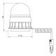 Girofar 12/24V, h165, 8 LED-uri, prindere cu magnet si cablu retractabil 21.87.LR5308 SACEX 8093/a/MR