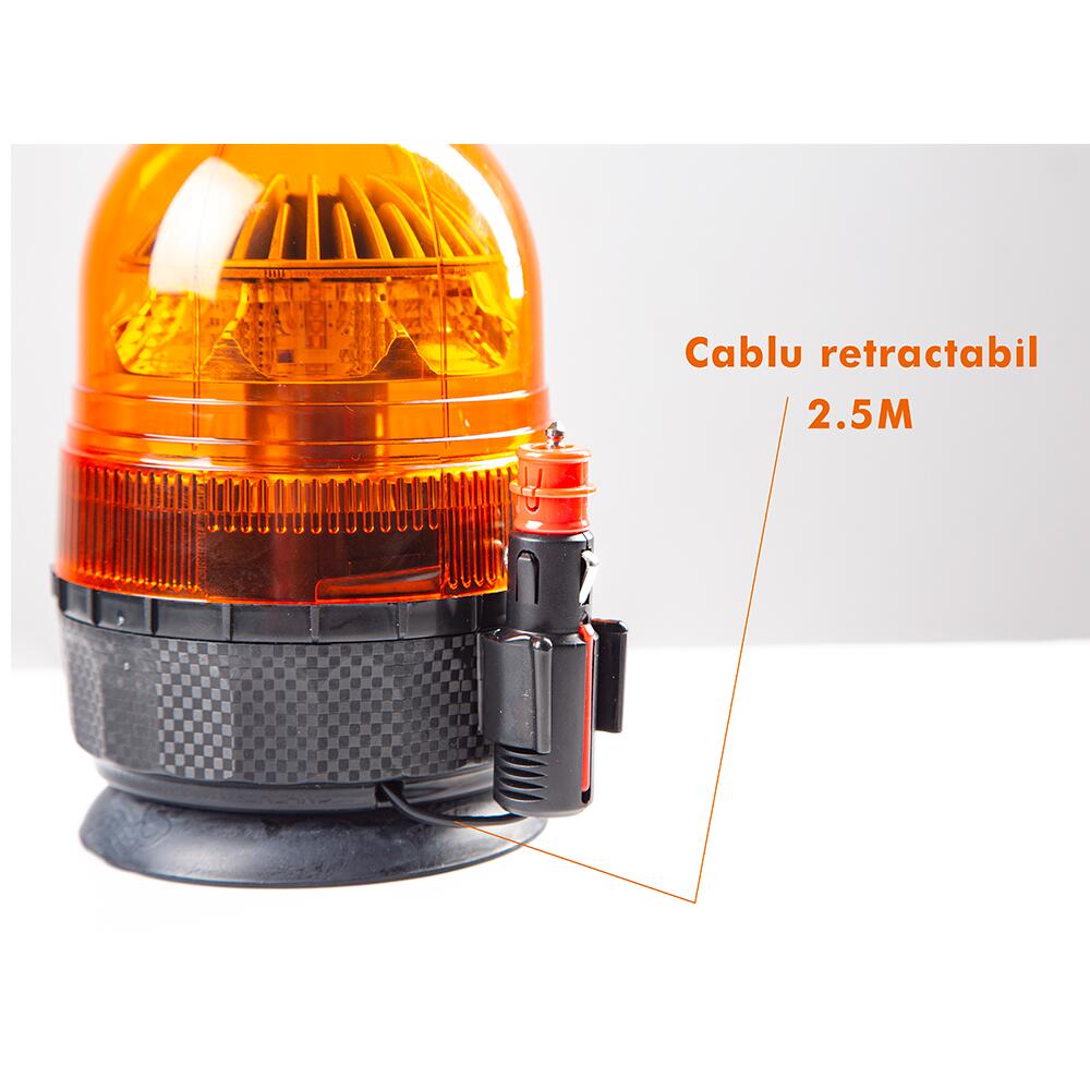 Girofar 12/24V, h165, 8 LED-uri, prindere cu magnet si cablu retractabil 21.87.LR5308 SACEX 8093/a/MR