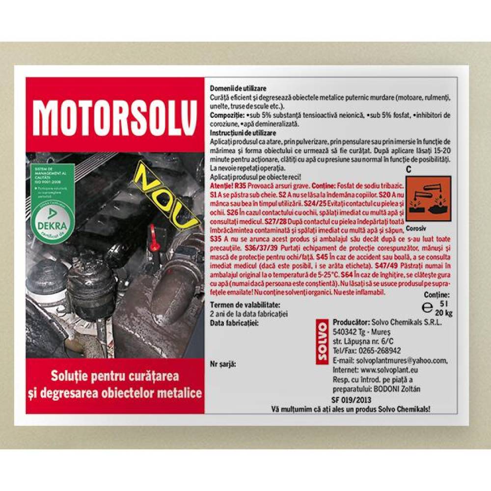 Solutie curatat motor, degresant, cu pulverizator, 1000ml, MotorSolv