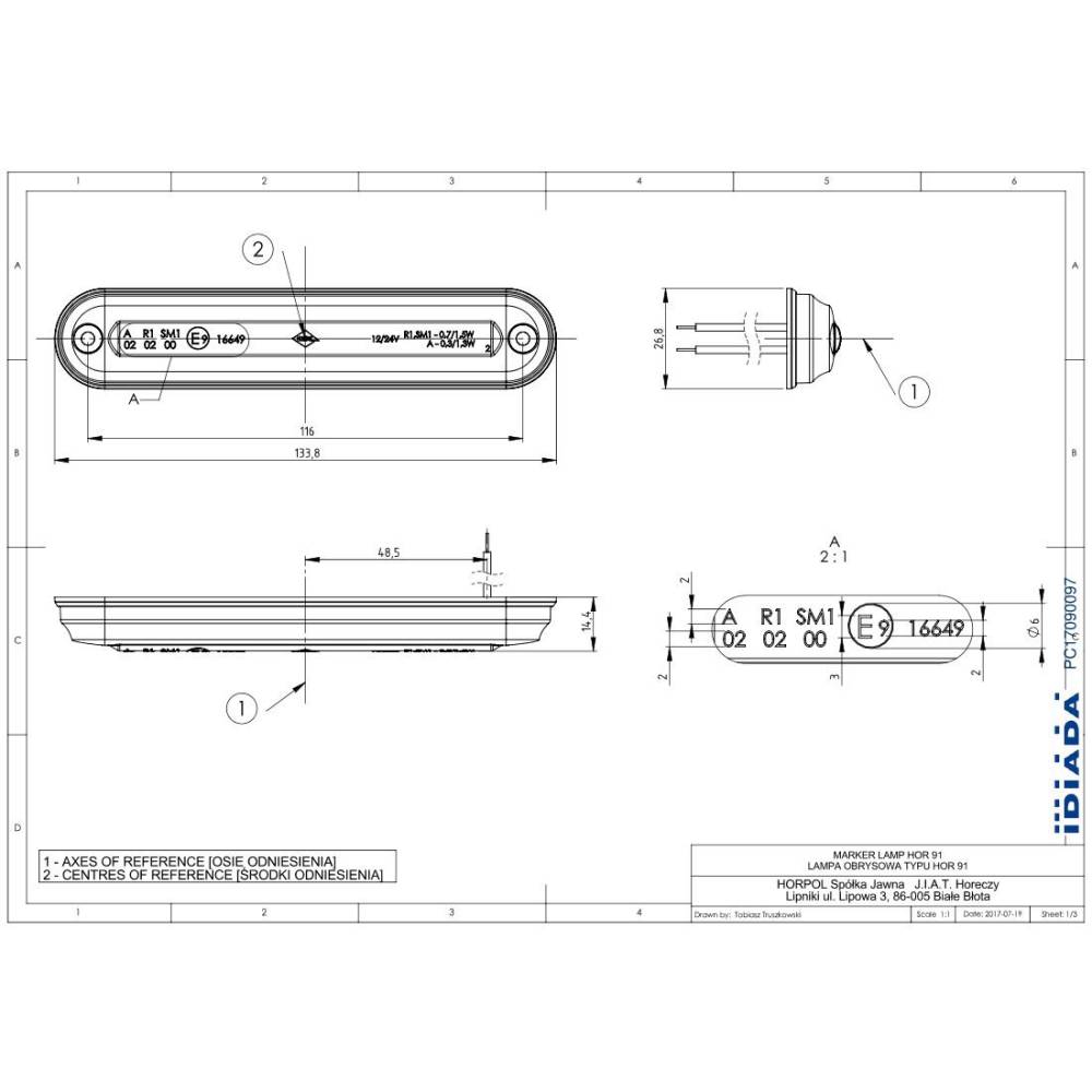 Lampa gabarit 133x27, LED, alba, LD2332 Horpol Lampa gabarit 133x27, LED, alba, LD2332 Horpol