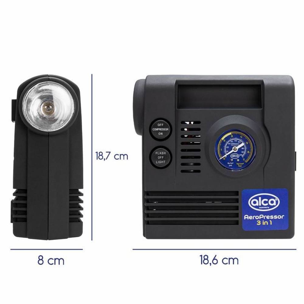 Compresor aer 12V, 3 in 1, 300psi, cu lanterna 233.00 Alca