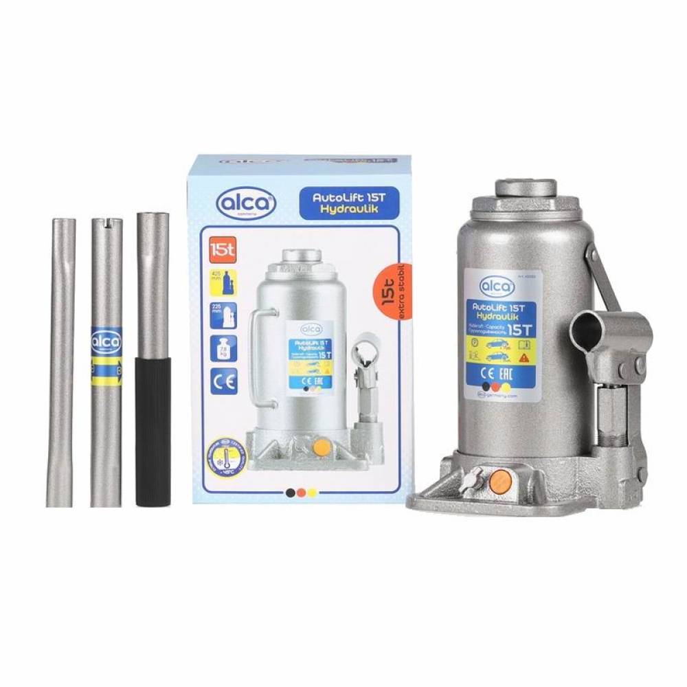 Cric hidraulic 15T, cursa ridicare de la 225 la 425mm, cu maner,  433.15 Alca