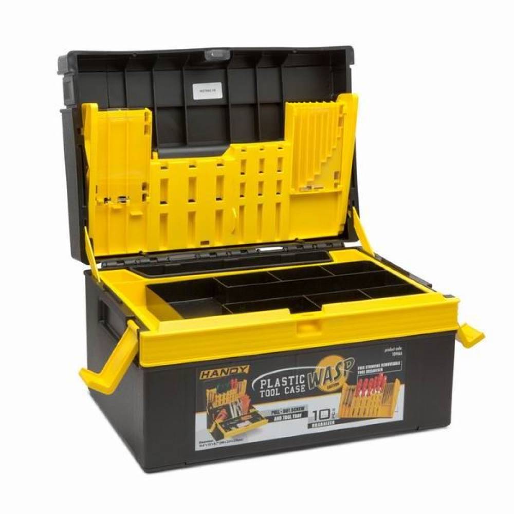 Ladă scule mică 380x220x270 mm cu sertar și tavă mobilă 10946A HANDY