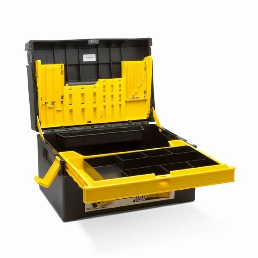 Ladă scule mică 380x220x270 mm cu sertar și tavă mobilă 10946A HANDY