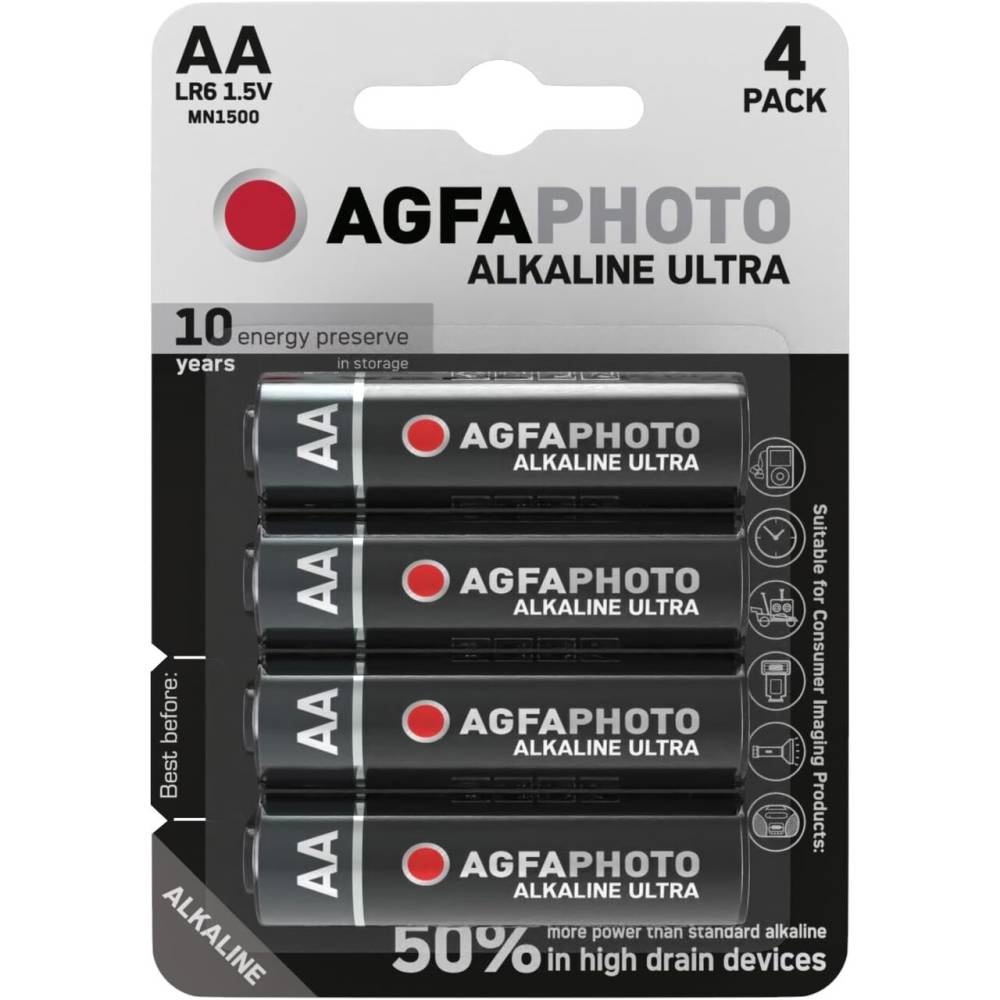 Baterie alcalina AGFA ULTRA LR06, set4b, AA (R6) MN1500 APUAA / A821887