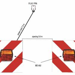 Set lampi remorca cu placi reflectorizante, cablu 7.5m, RLT01-01 Fristom