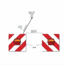 Set lampi remorca cu placi reflectorizante, cablu 7.5m, RLT01-01 Fristom