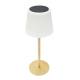 Veioza cu incarcare solara si USB, cu senzor lumina, intrerupator, baterie 3.7V, 1200Mah, aurie, Garden Of Eden 69931
