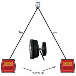 Kit lampi remorca 99x93, cu Ft-122LED si magnet, 2 cabluri 7m, fisa 7 pini, RLZ05-04 Fristom