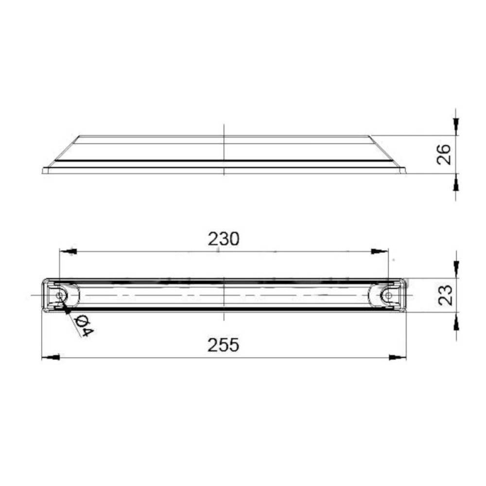 Lampa gabarit 255x24, LED, rosie, LD473 Horpol