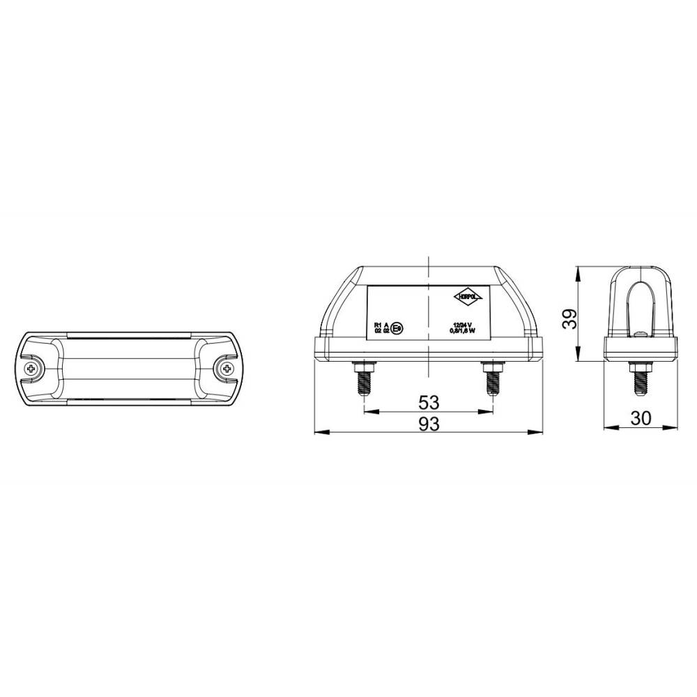 Lampa gabarit 93x30, LED, alb-rosie, LD 703 Horpol