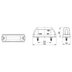 Lampa gabarit 93x30, LED, alb-rosie, LD 703 Horpol