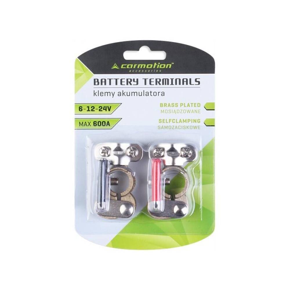 Set 2 borne acumulator cupru 12V, fixare rapida, 58963 Carmotion