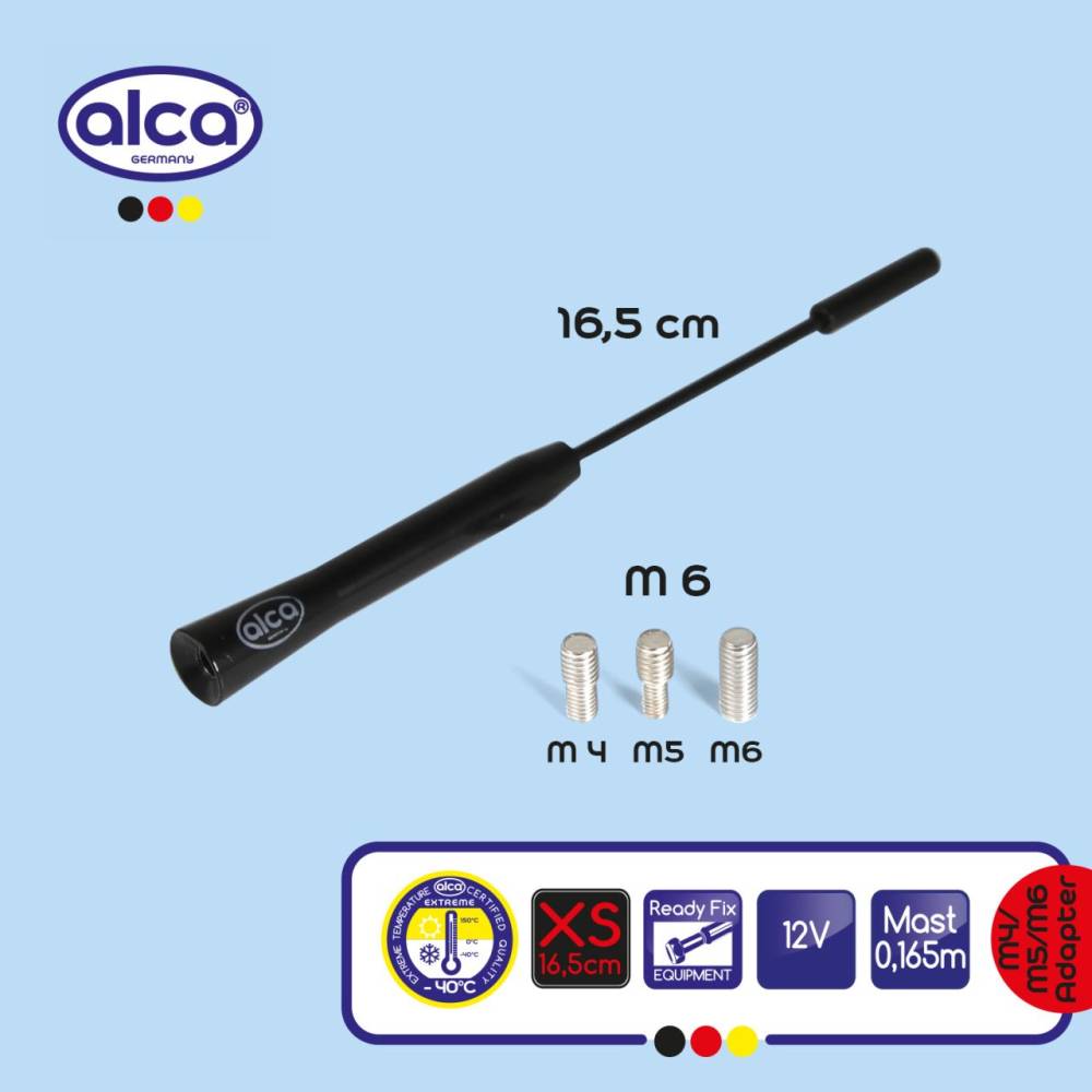 Antena tija 16cm, 3 adaptori, 4, 5, 6mm Premium Antenne XS Black 537.12 Alca Antena tija 16cm, 3 adaptori, 4, 5, 6mm Premium Antenne XS Black 537.12 Alca