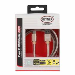 Cablu incarcator USB Tip C, 1m, auriu Gold 511.38 Heyner