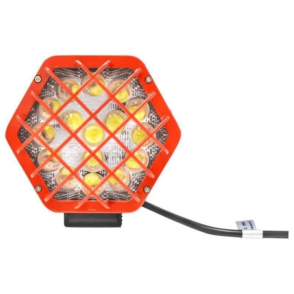 Proiector lucru 138x120, 16 LED-uri, 10-30V, 48W, 1778lm, spot, cu grilaj, BK69061f