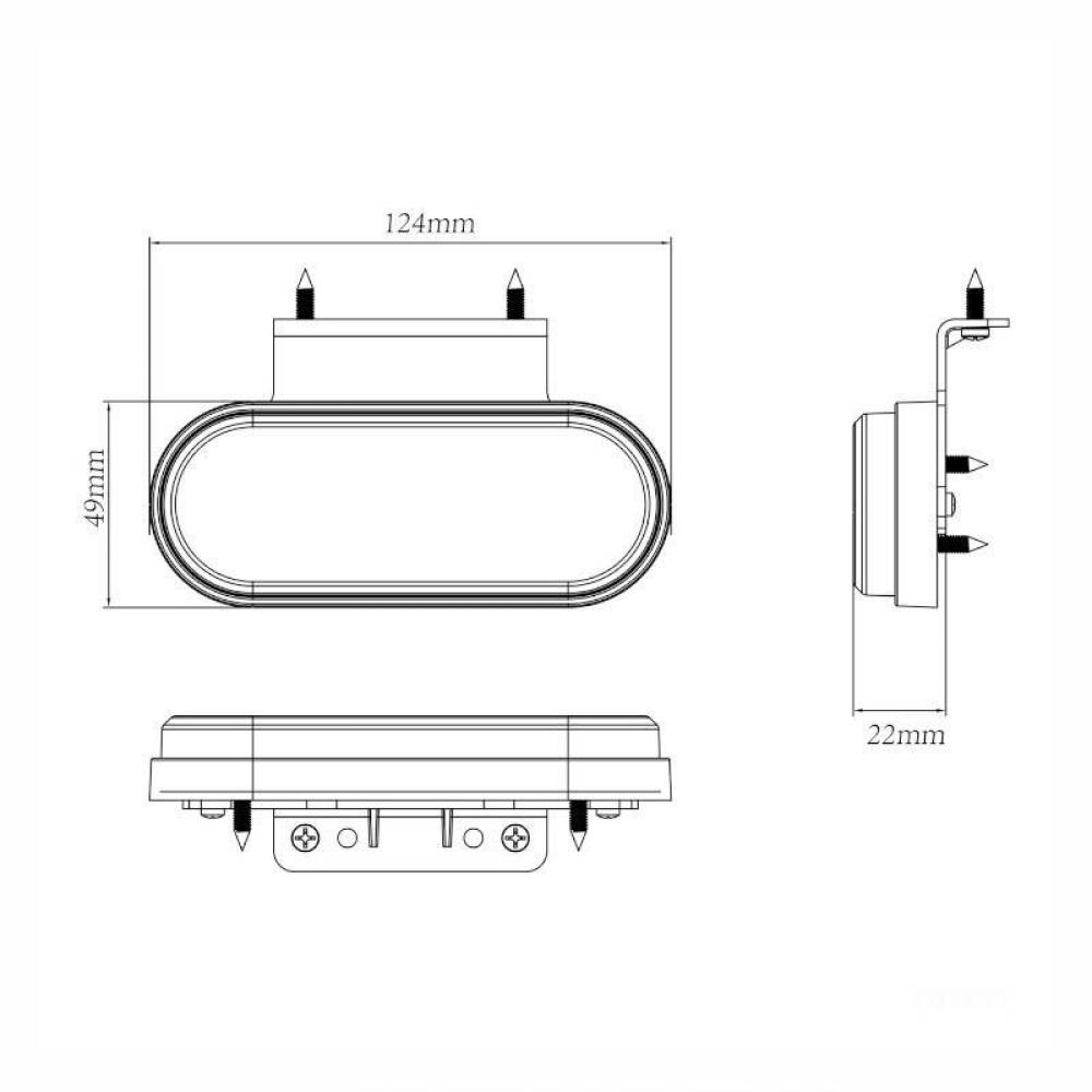 Lampa gabarit 124x49, LED, cu suport 02374 Amio