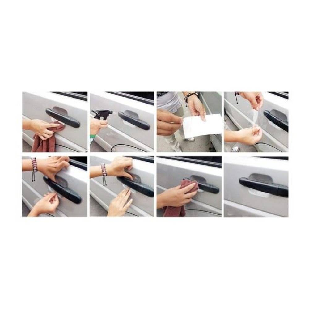 Folie pentru protectia vopselei sub manerul usii, set de 4 bucati 80x80mm 0290 Automax